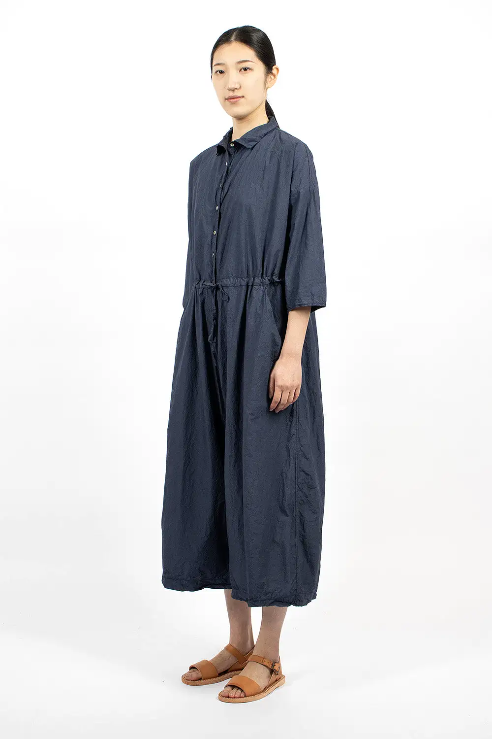 60_04 Oversized Collar Jumpsuit TC Navy