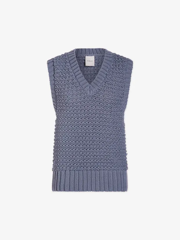 Adie Knit Vest Stone Blue