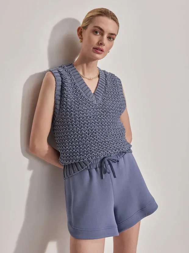 Adie Knit Vest Stone Blue