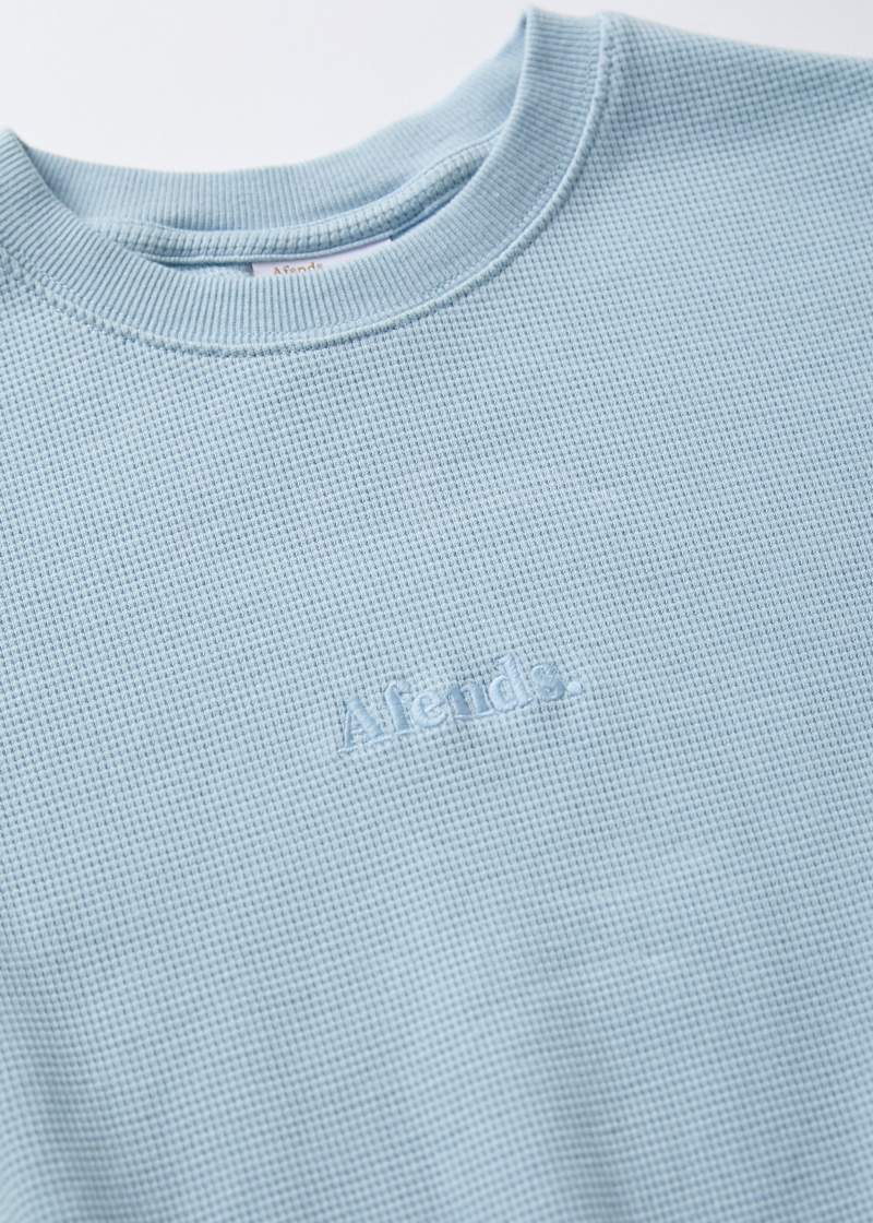 Afends Erin Waffle Fitted Tee Baby Blue