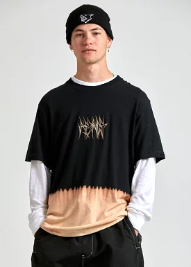 Afends Isaiah Unisex Retro Fit Tee Bleach Dip Dye