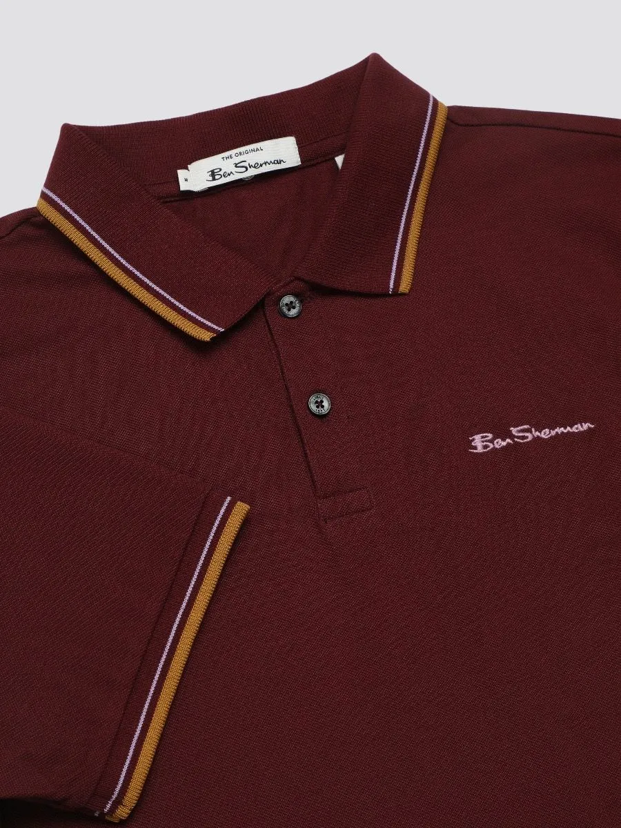 Ben Sherman Casual Short Sleeve Polo Shirt Port