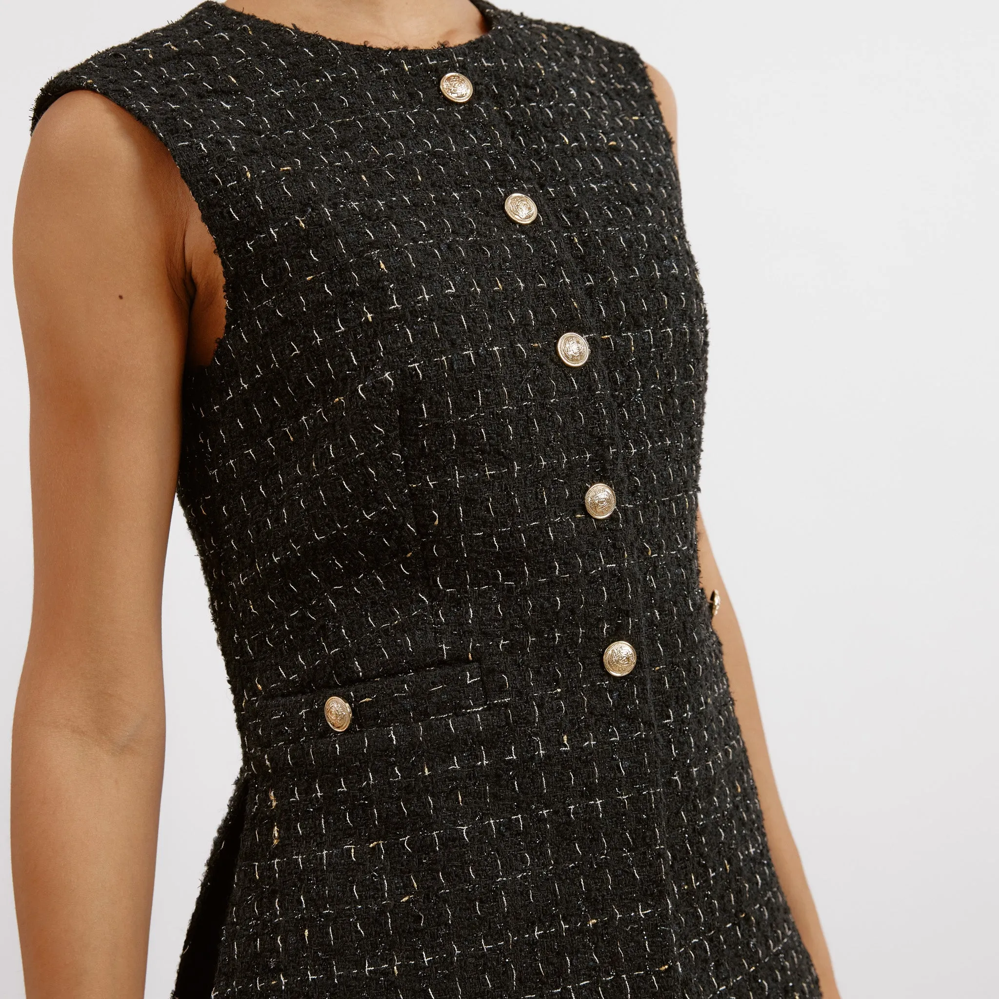 Black and Gold Tweed Waistcoat