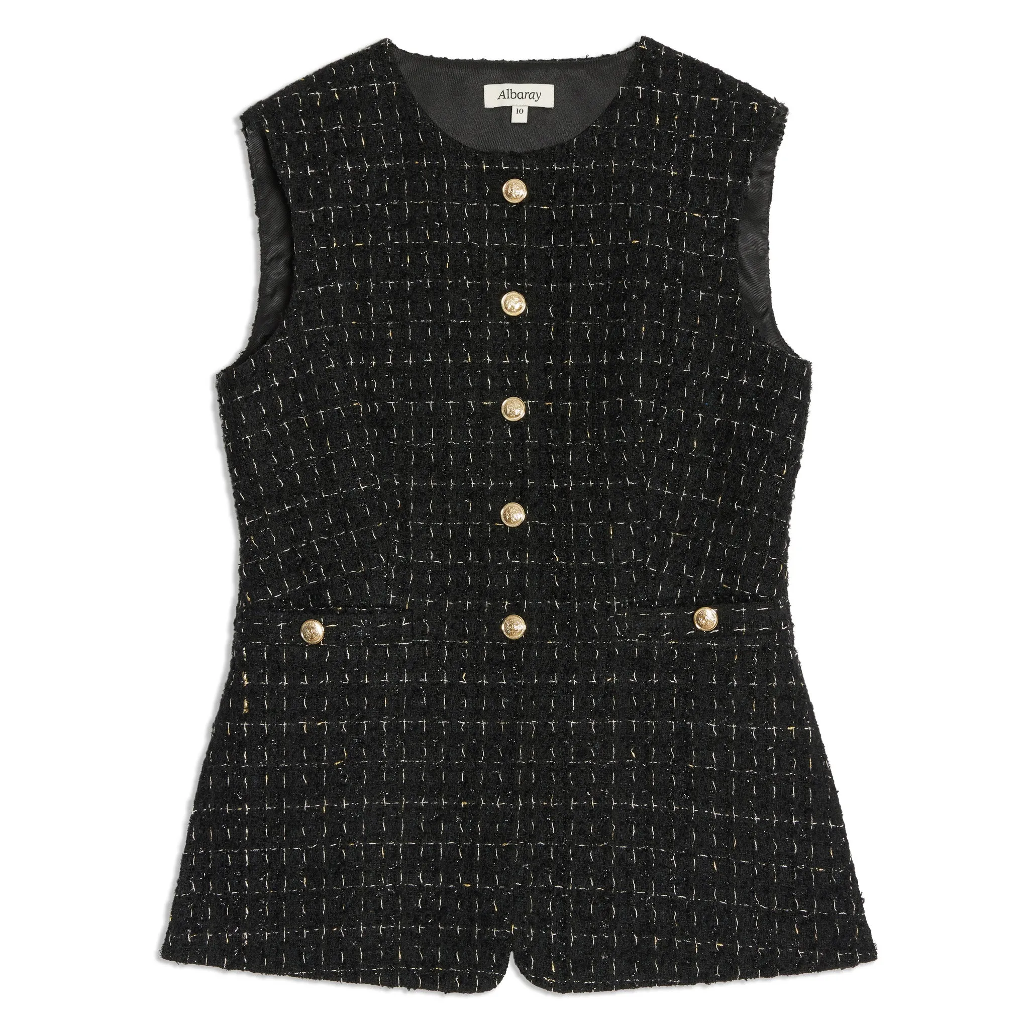 Black and Gold Tweed Waistcoat