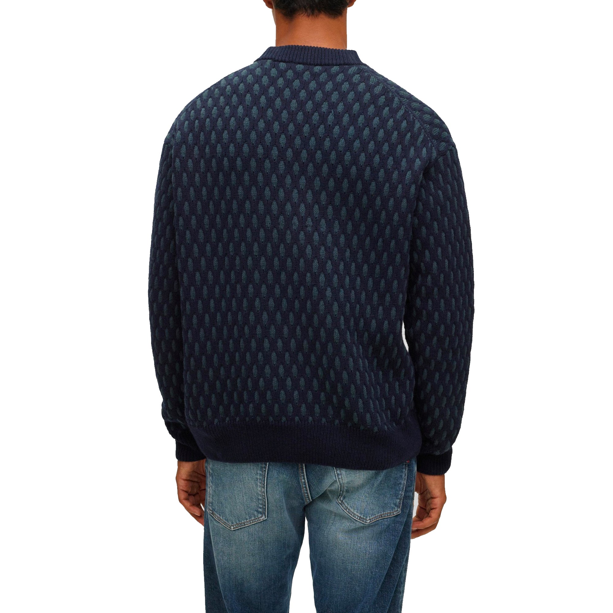 Boss Kesh Two Tone Knit - Navy