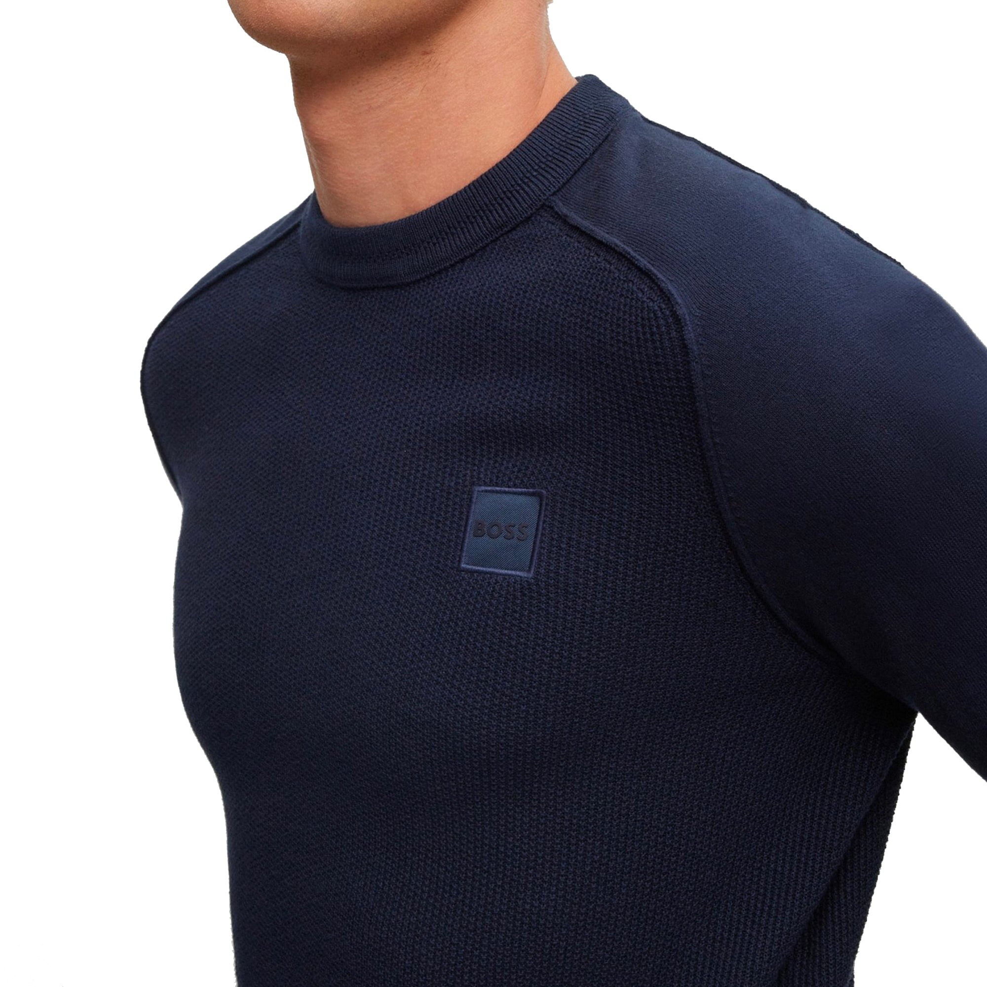 Boss Kesom Waffle Knit - Navy