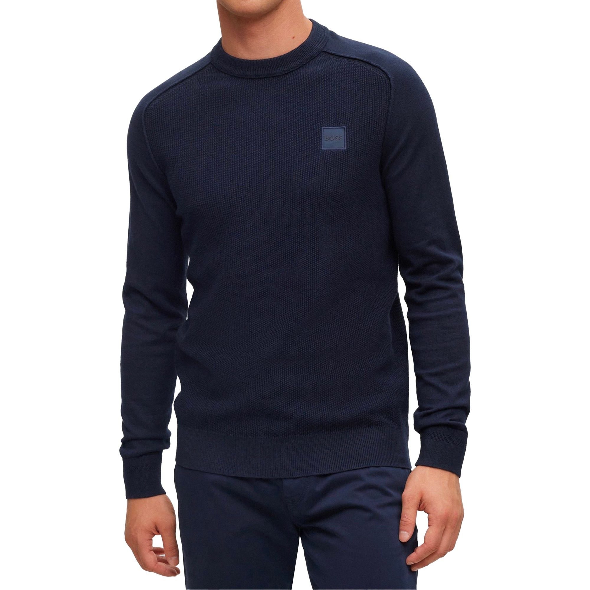 Boss Kesom Waffle Knit - Navy