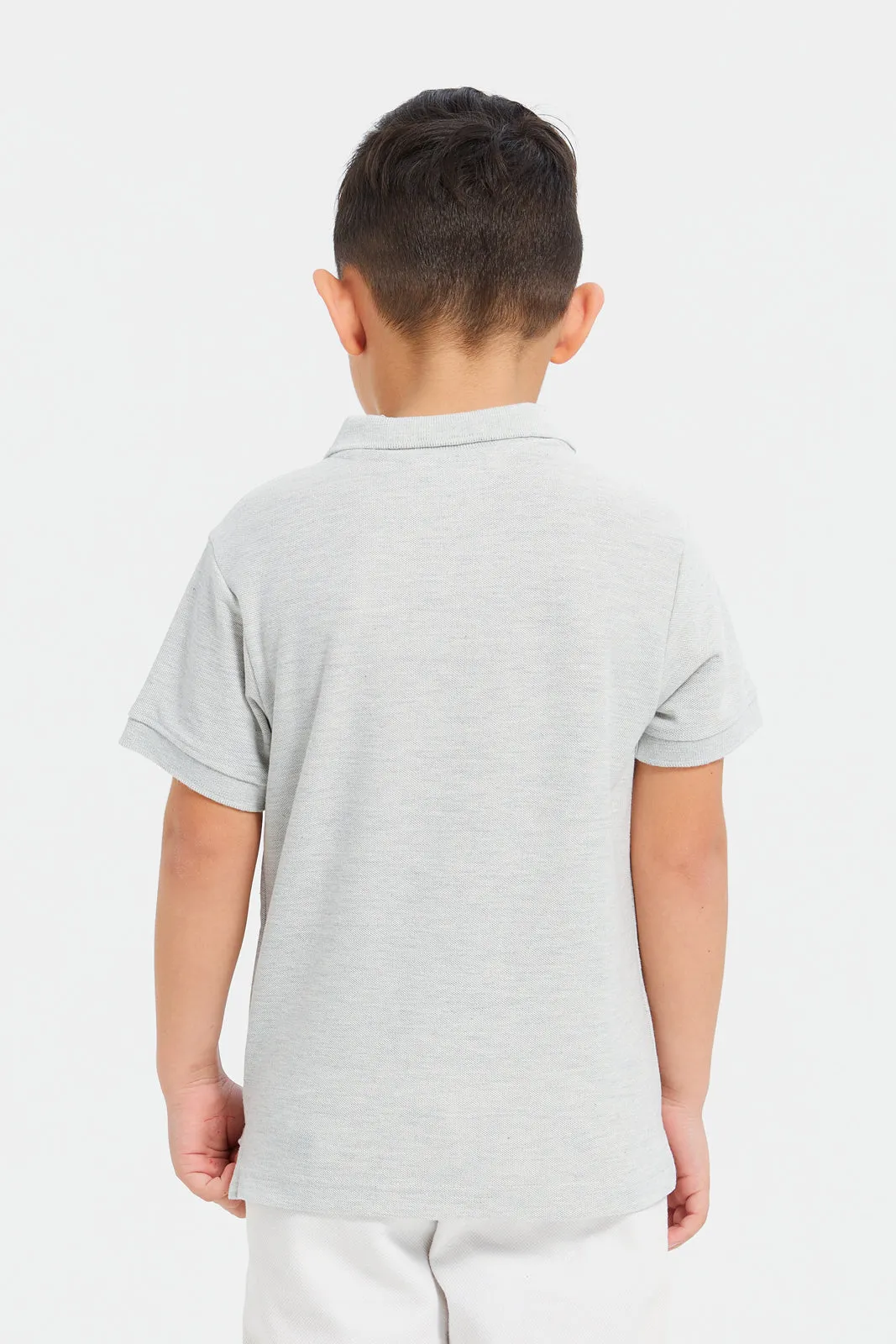 Boys Grey Basic Polo Shirt