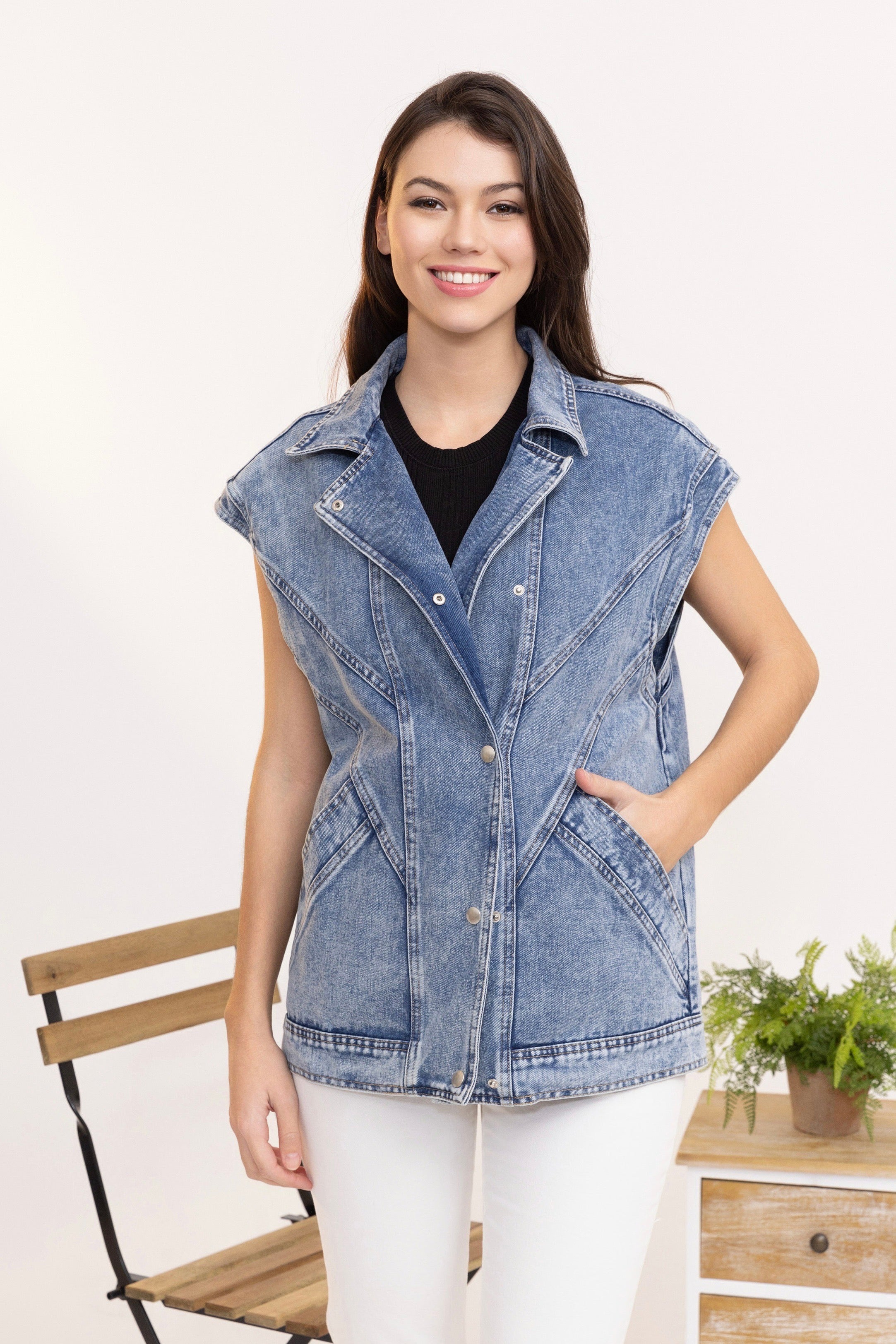 ByHan Denim oversized Gilet