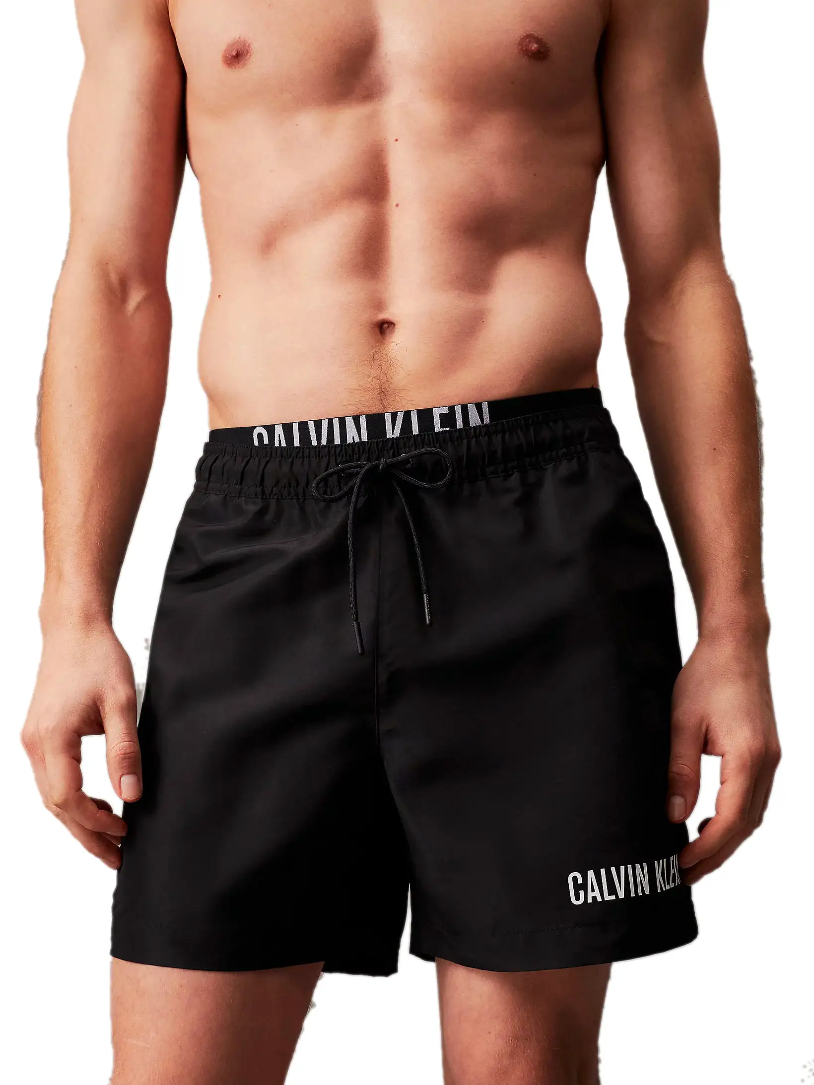 Calvin Klein Mens Double Waistband 'Intense Power' Swim Shorts