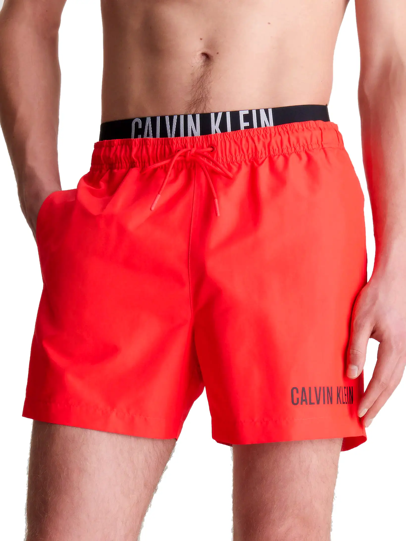 Calvin Klein Mens Double Waistband 'Intense Power' Swim Shorts