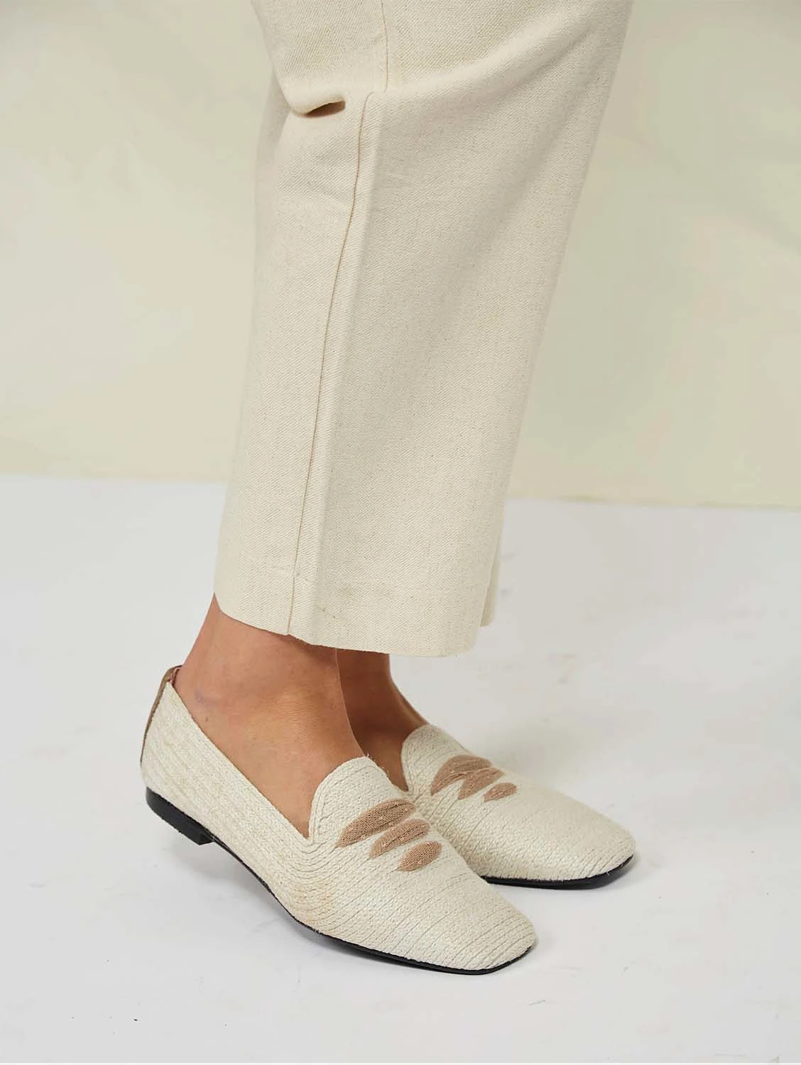 Casablanca Jute Vegan Loafers | White