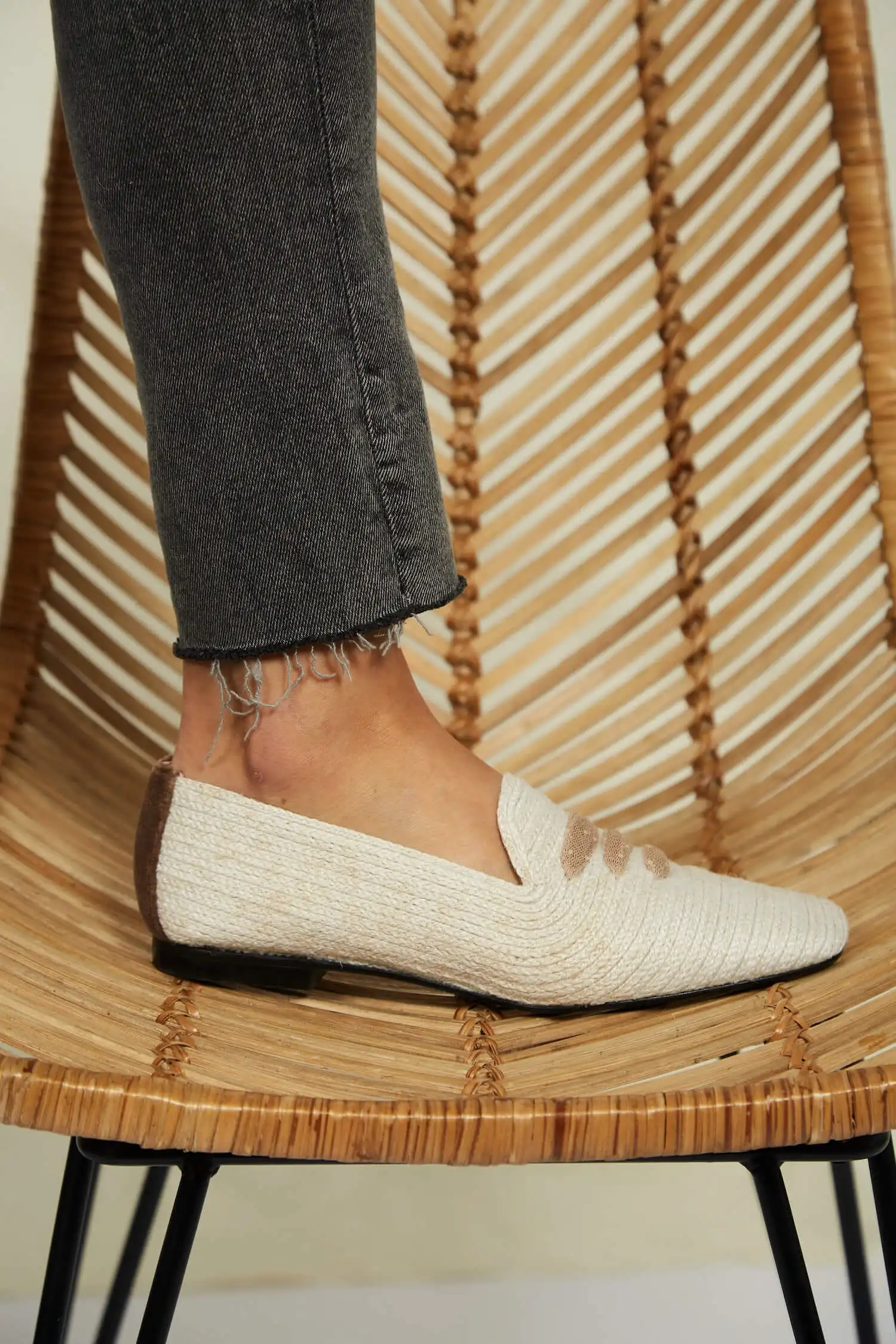 Casablanca Jute Vegan Loafers | White