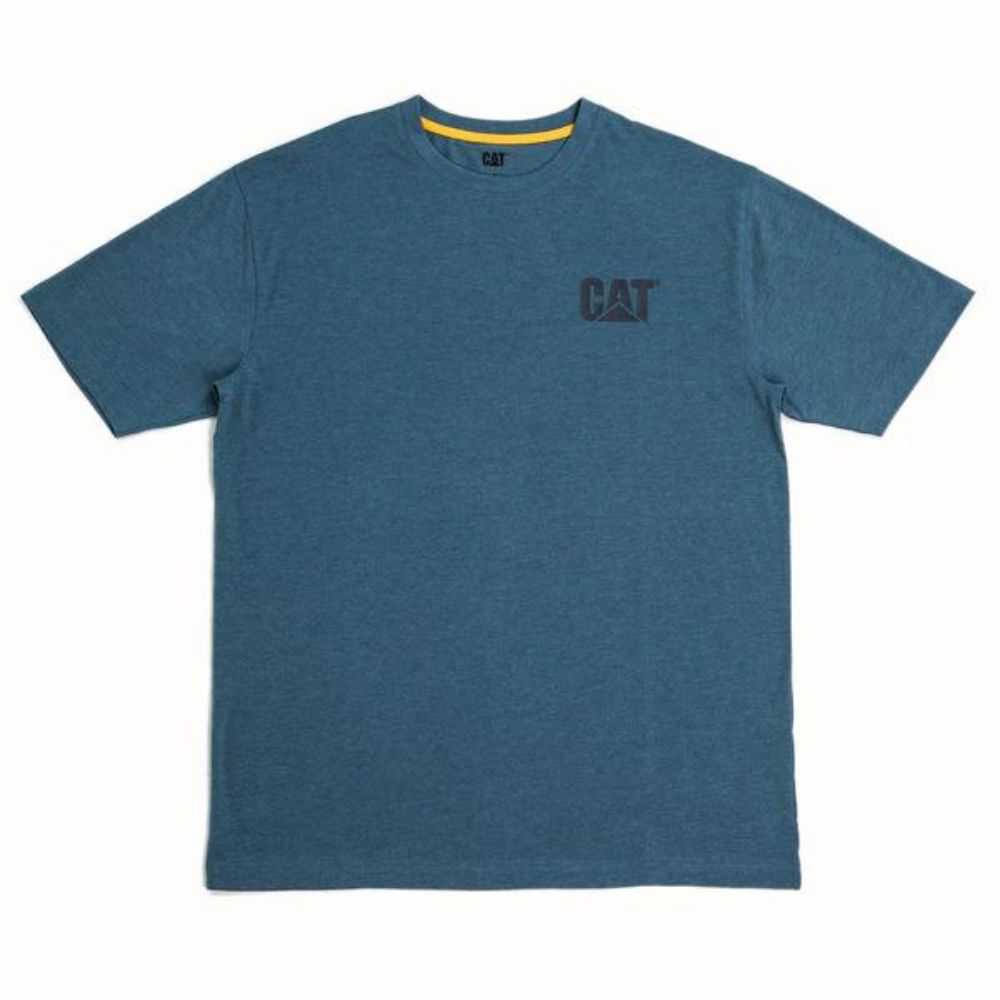 CAT Short Sleeve Logo Work T-Shirt - Heather Blue 7010045