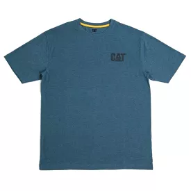 CAT Short Sleeve Logo Work T-Shirt - Heather Blue 7010045