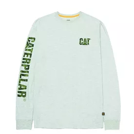 CAT Trademark Banner Long Sleeve Work Shirt 1510034 - Cream Heather