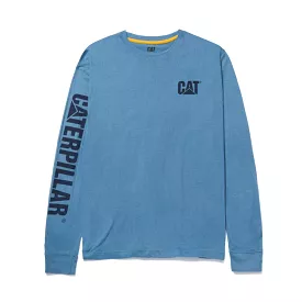 CAT Trademark Banner Long Sleeve Work Shirt - Heather Blue 1510034