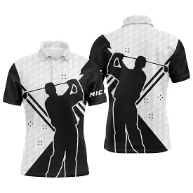 Chiptshirts - Polo De Golf, Blanc et Noir, Cadeau Personnalisé Pour Fans De Golf, Polo de Sport Homme et Femme, Motifs Balle De 