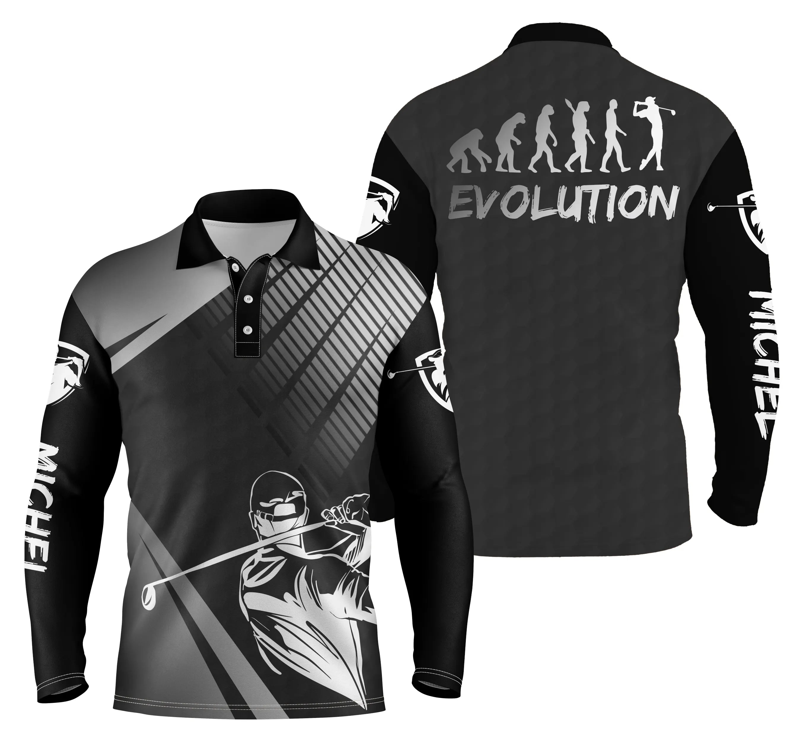 Chiptshirts - Polo De Golf, Noir et Blanc, Cadeau Personnalisé Pour Fans De Golf, Polo de Sport Homme et Femme, volution d'Un Go