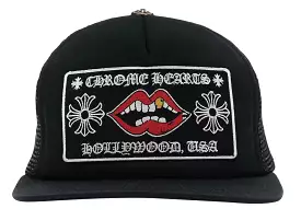 CHROME HEARTS CHOMPER HOLLYWOOD TRUCKER HAT BLACK