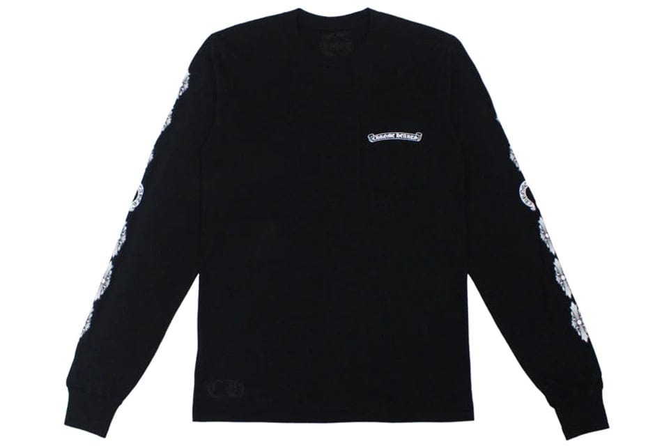 CHROME HEARTS FLORAL CROSS LONG SLEEVE BLACK