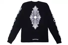 CHROME HEARTS FLORAL CROSS LONG SLEEVE BLACK