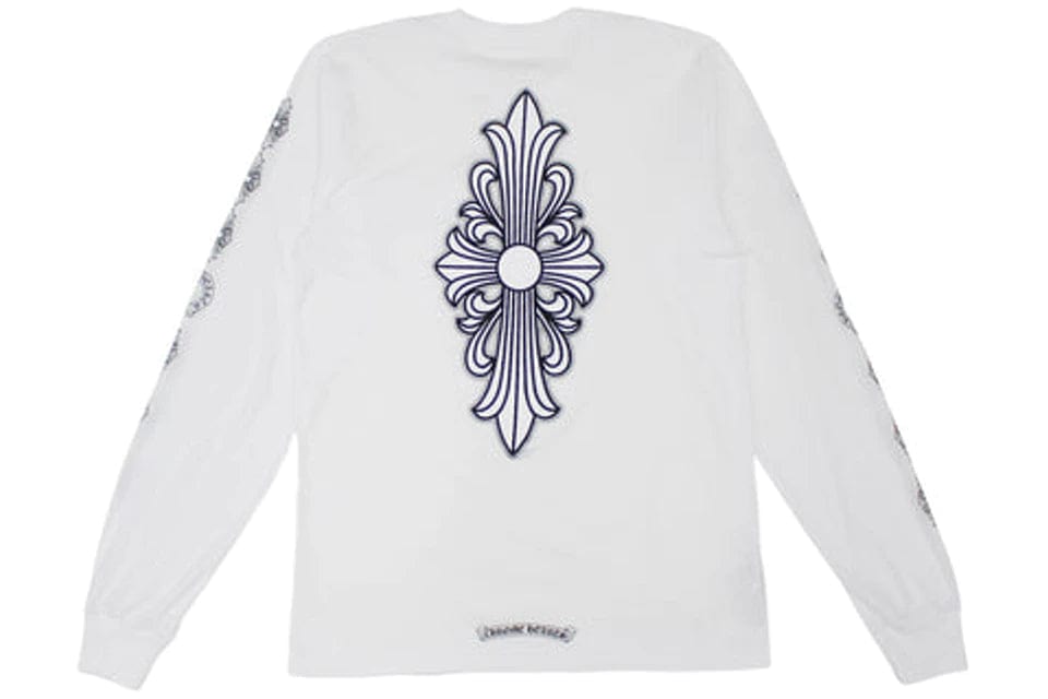 CHROME HEARTS FLORAL CROSS LONG SLEEVE WHITE