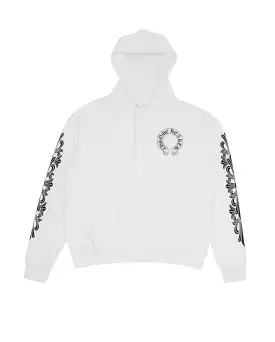 Chrome Hearts Horseshoe Floral Hoodie White