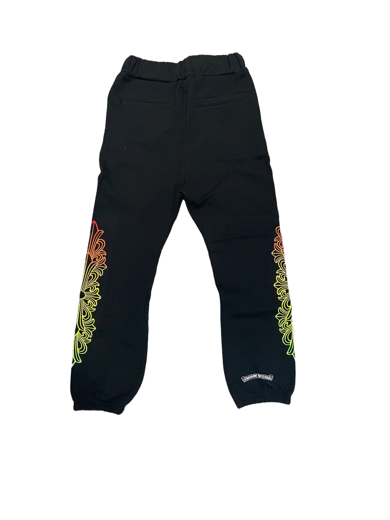 CHROME HEARTS MULTI COLOR HORSE SHOE FLORAL SWEATPANTS BLACK