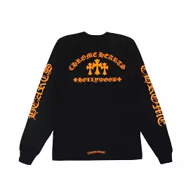 CHROME HEARTS ORANGE CEMETERY CROSS LONG SLEEVE BLACK