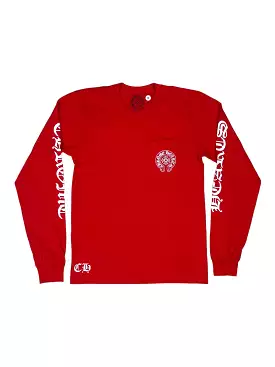 CHROME HEARTS SCROLL LOGO LONG SLEEVE RED