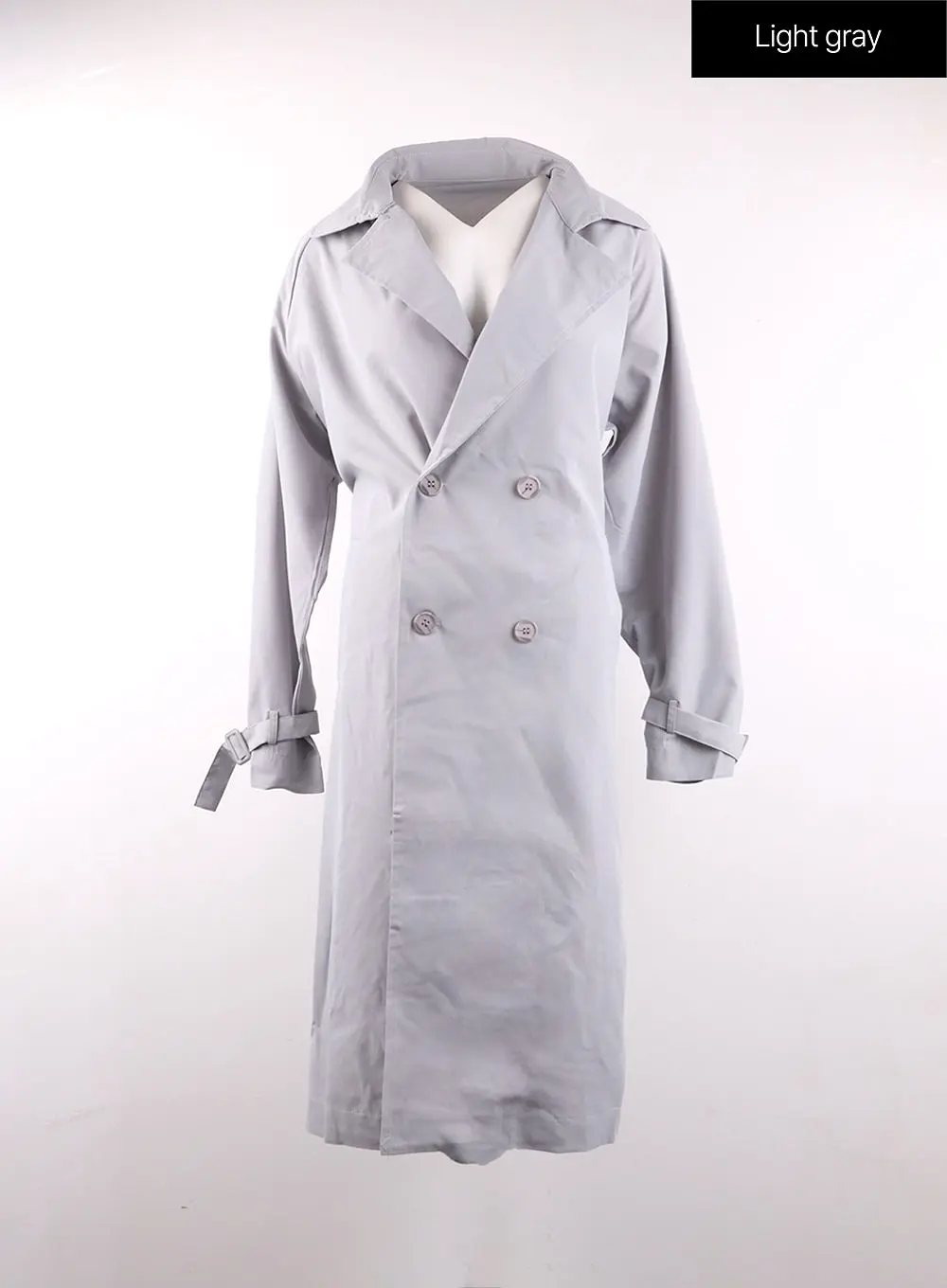 Collared Pocket Trench Coat with Belt OF406