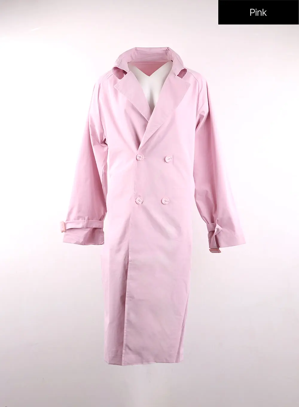 Collared Pocket Trench Coat with Belt OF406