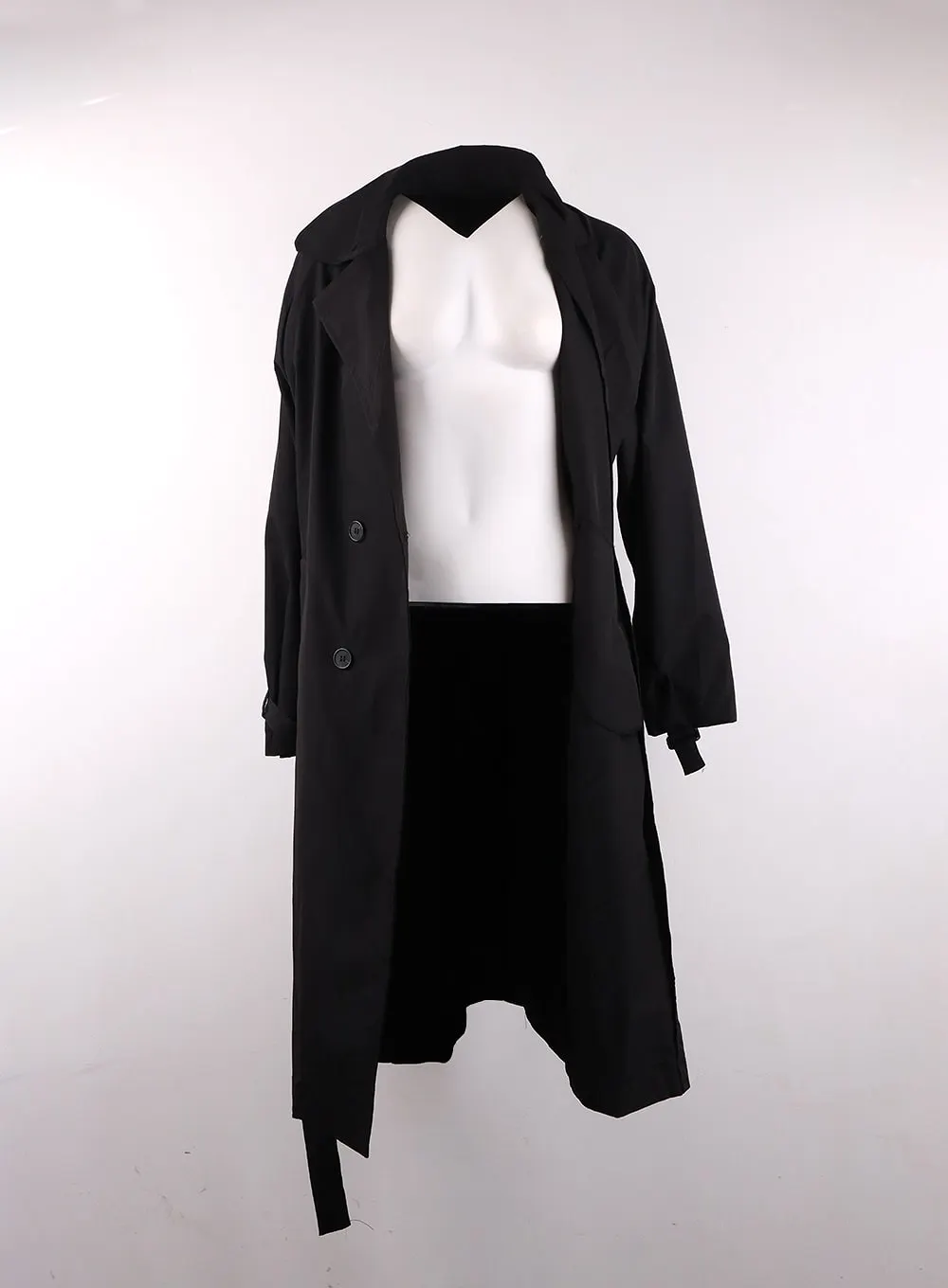 Collared Pocket Trench Coat with Belt OF406