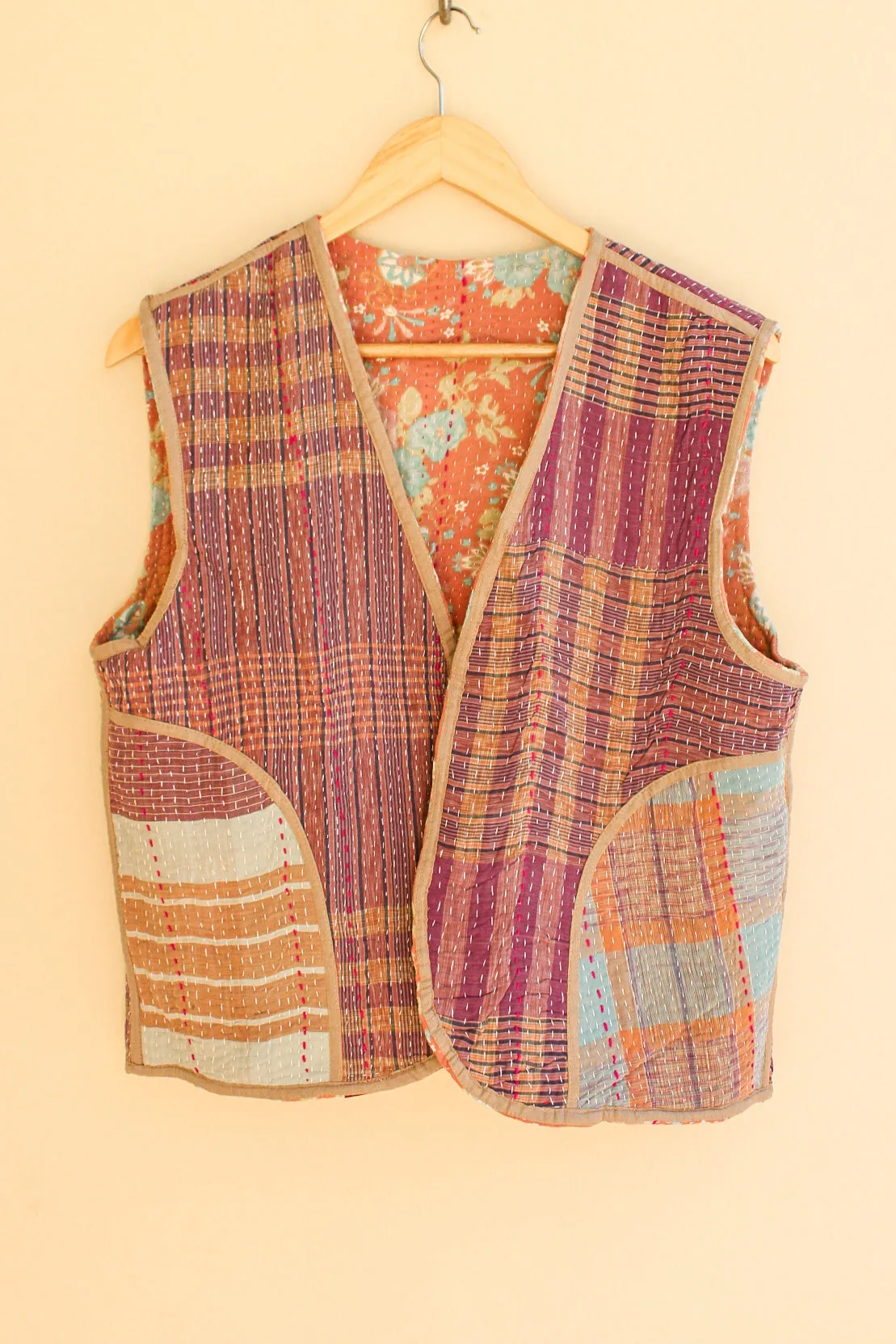 Cotton Kantha Crop Vest 010