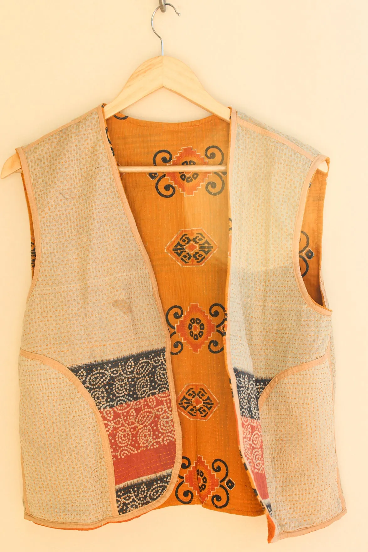 Cotton Kantha Crop Vest 011