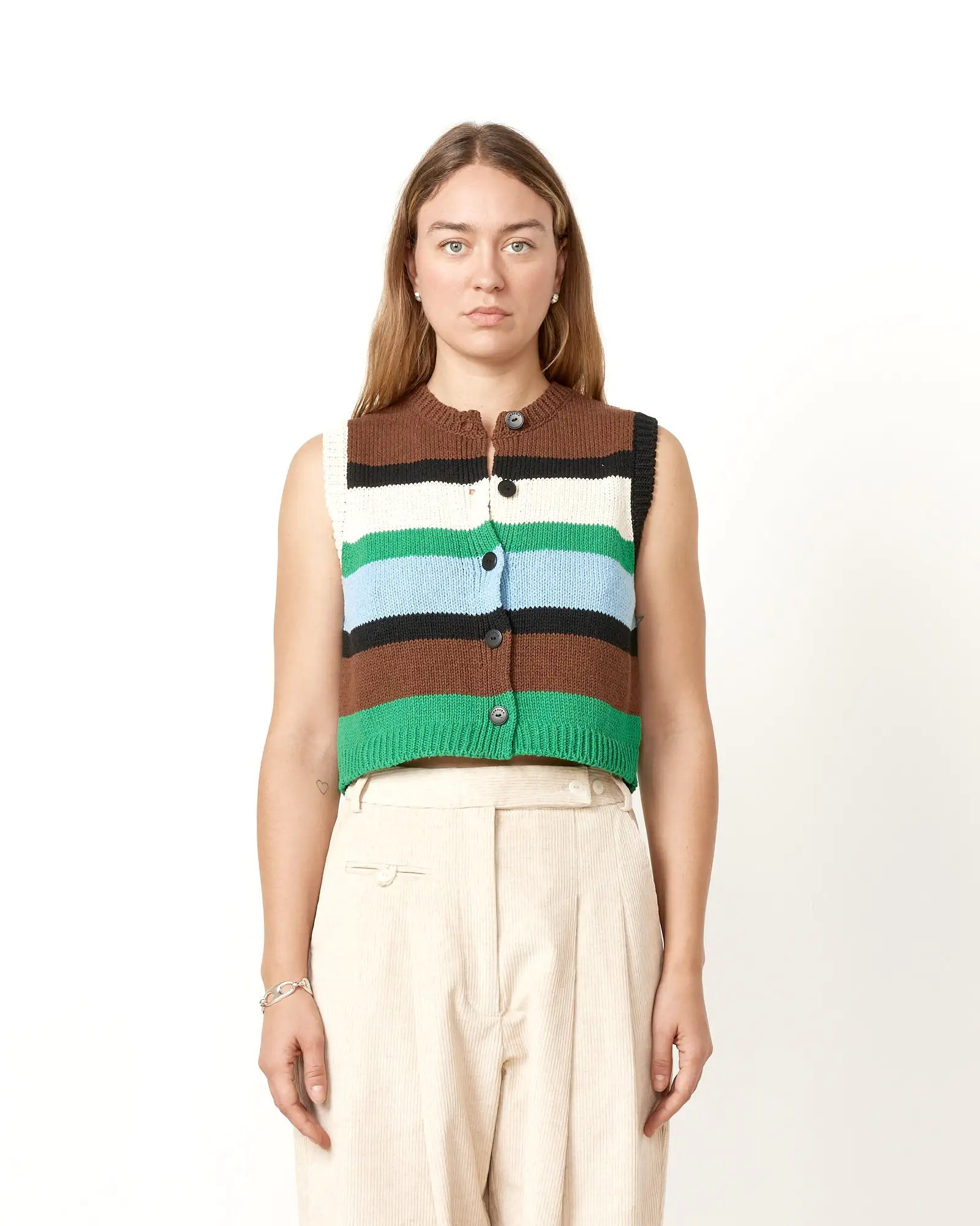 Cotton Striped Waistcoat