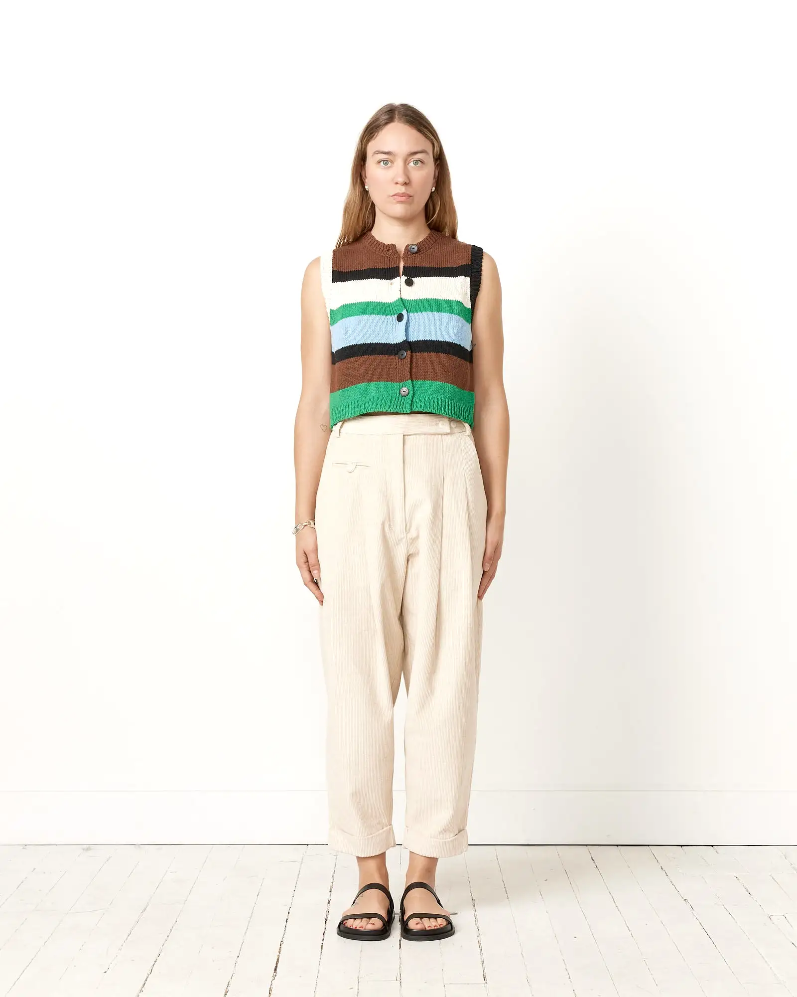 Cotton Striped Waistcoat