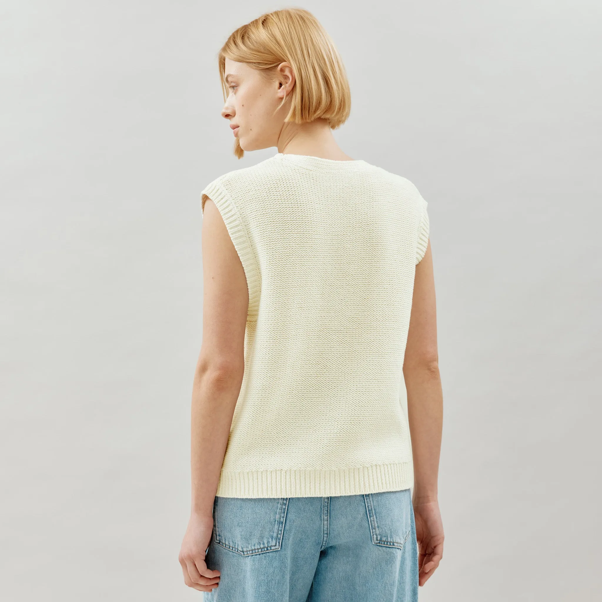 Cream Relaxed Knitted Waistcoat