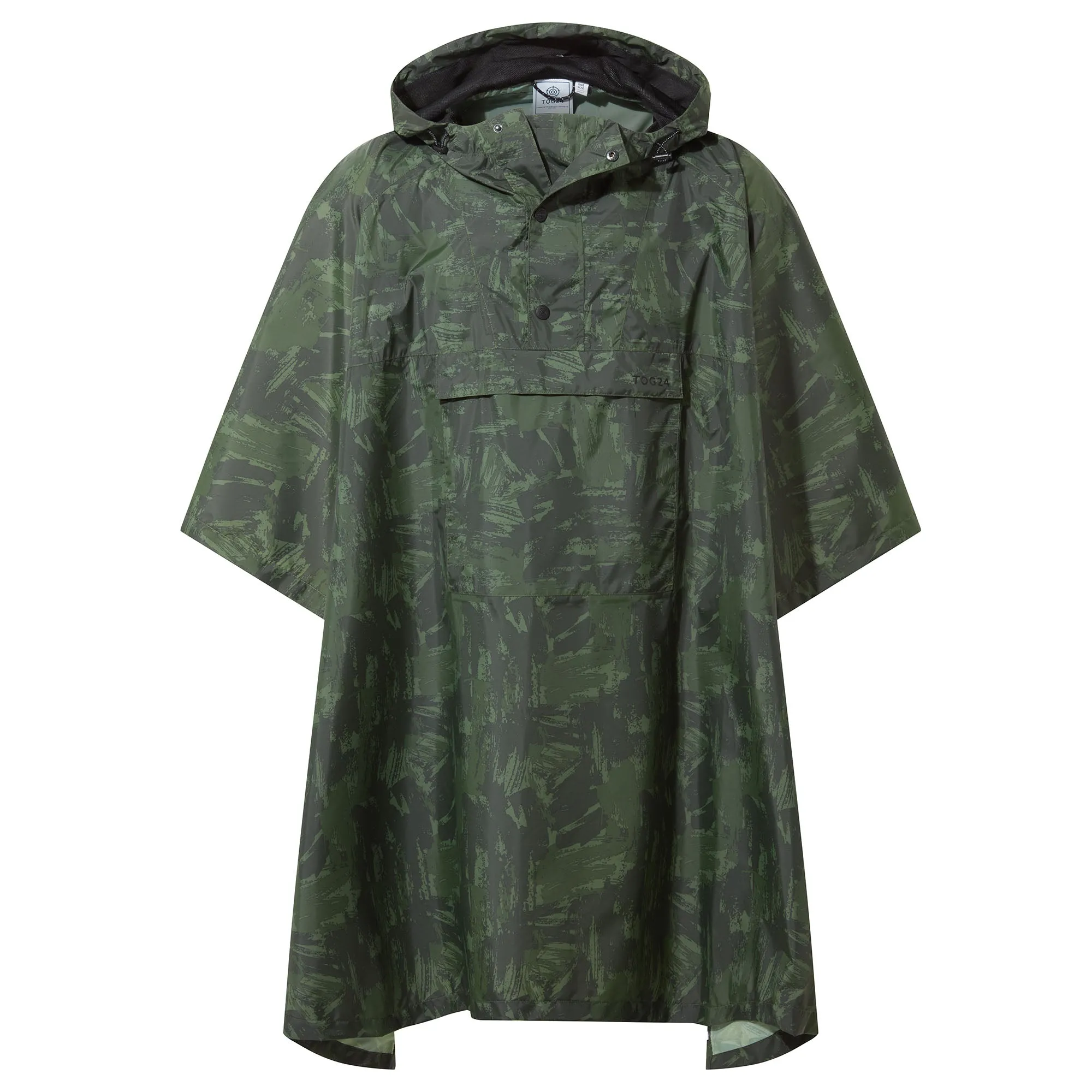 Drench Unisex Poncho - Forage Green Print