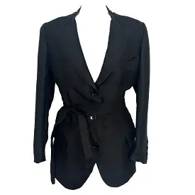 Ermanno Scervino Black Silk Organza Evening Jacket S