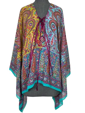 ETRO Paisley Printed Silk Poncho