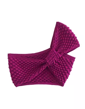 Fuschia Shell Knitted Crop Top