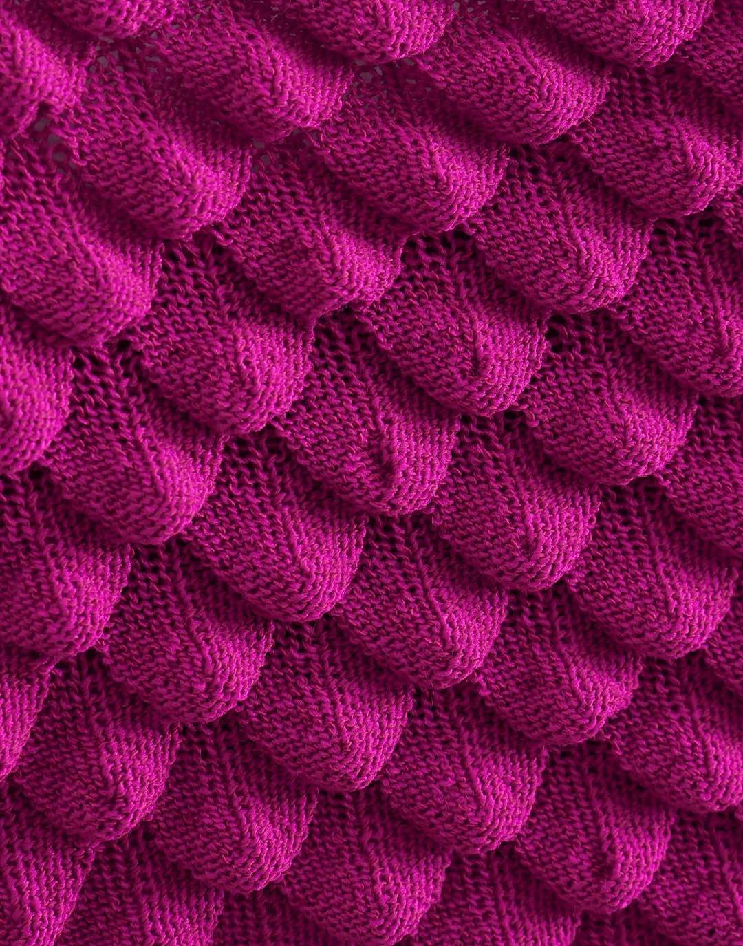 Fuschia Shell Knitted Crop Top