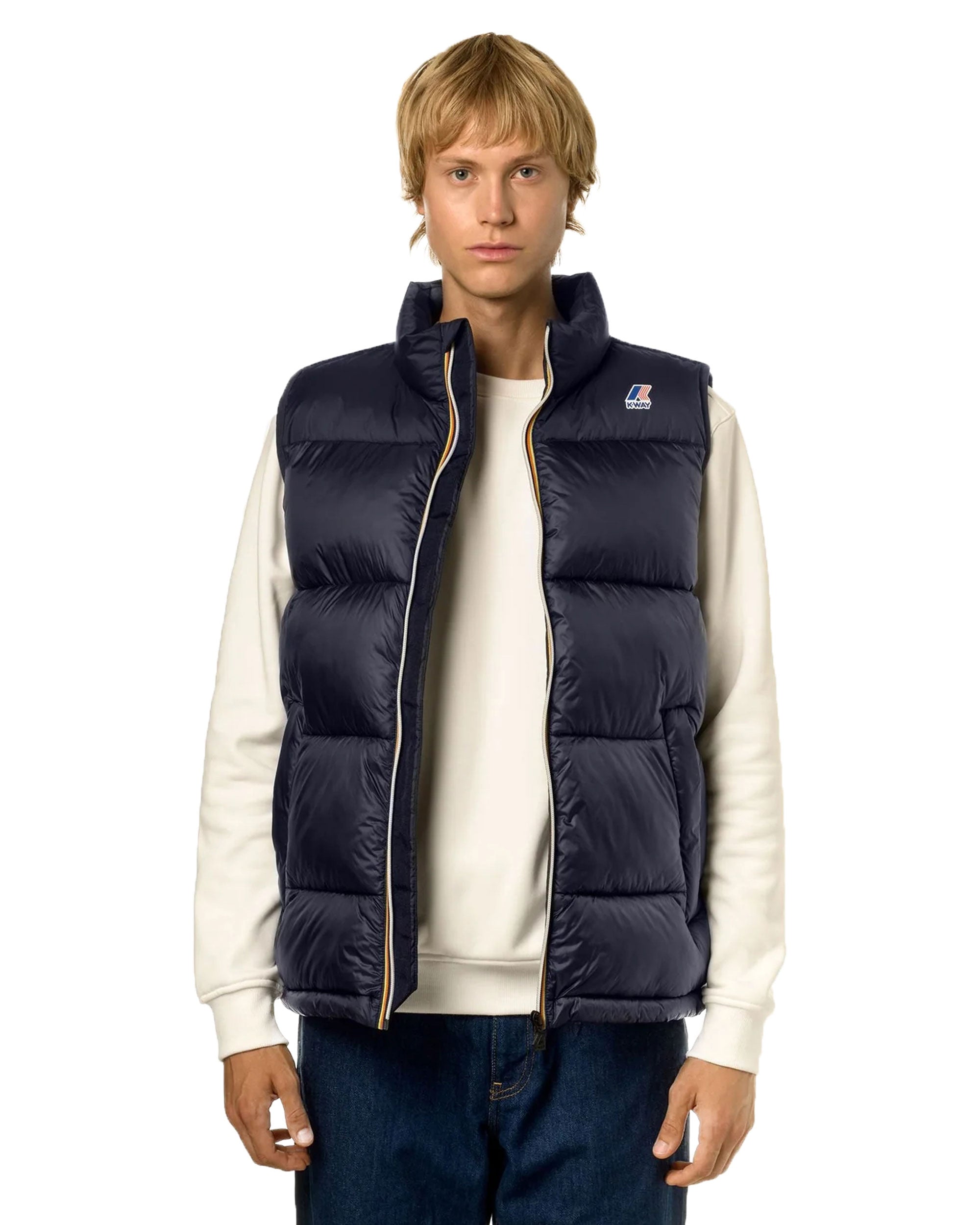 Giacca Gilet Uomo K-Way Le Vrai 3.0 Rouland Heavy Warm Blu