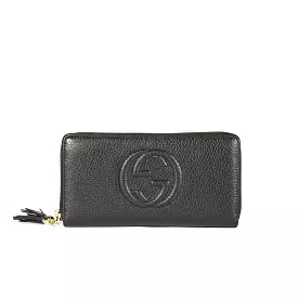 Gucci 598187 525040 Soho Women's Black Full Grain Calf-Skin Leather Wallet (GGWW3605)