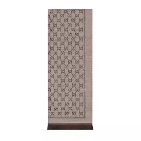 Gucci GG JACQUARD Pattern Knitted Scarf In Brown & Beige 180 cm (GGSM1508)