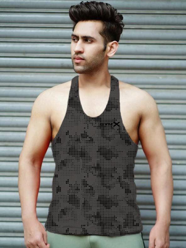 GymX Ghost Grey Pixel Camo Stringer- Sale