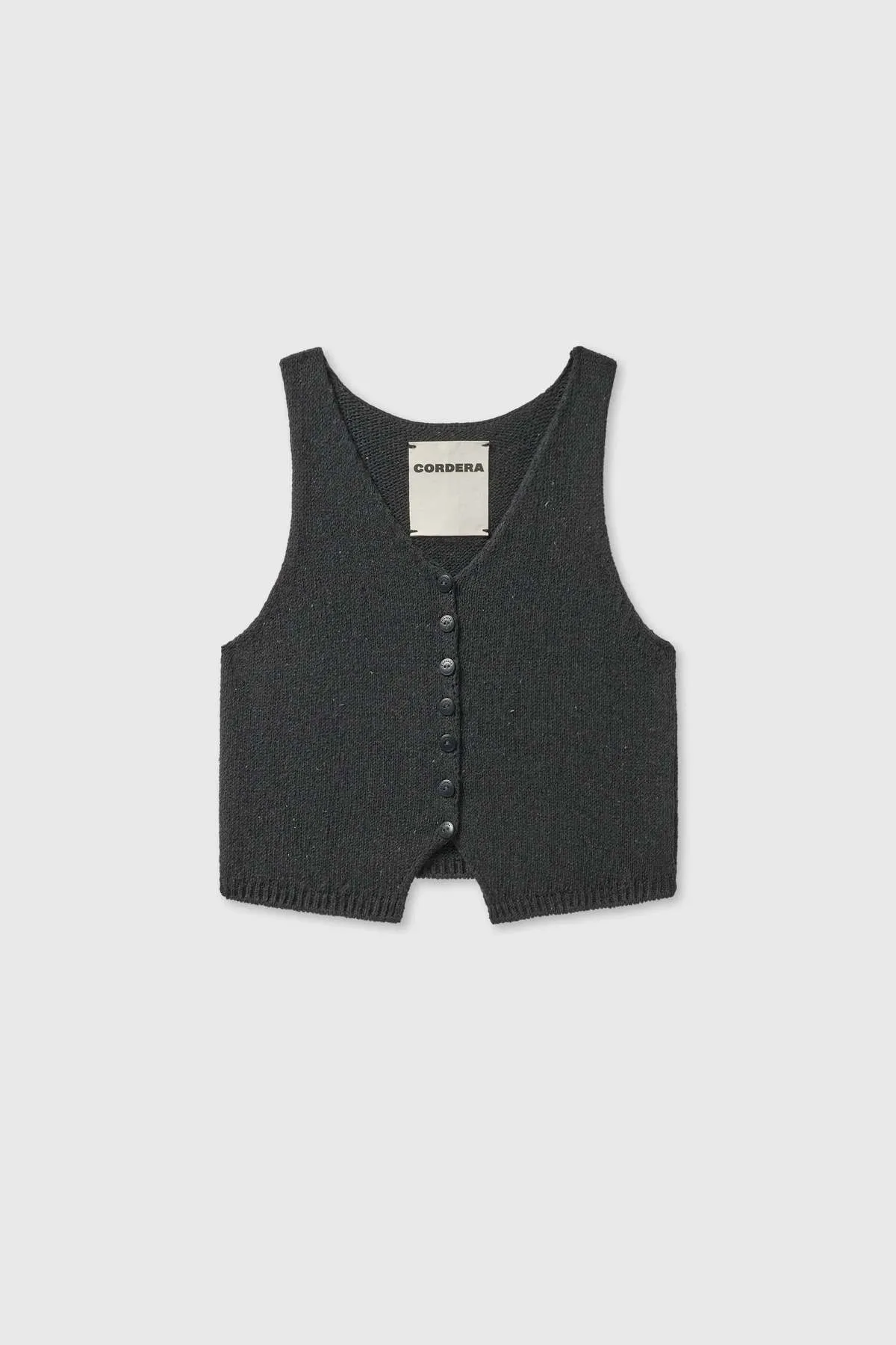 Heather Cotton Waistcoat - Charcoal