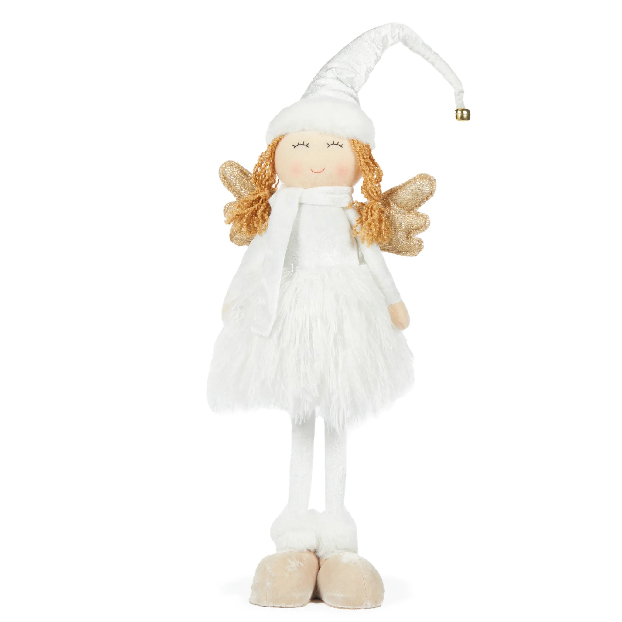 Holly and Ivy Standing Angel White/Gold